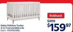Walmart Delta Children Tucker 4-in-1 convertible crib offer