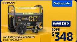 Walmart 4550 W Portable generator offer
