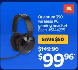 Walmart JBL Quantum 350 wireless PC gaming headset offer