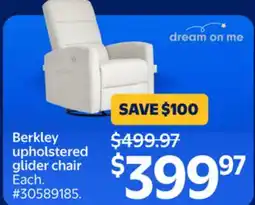 Walmart Berkley upholstered glider chair offer