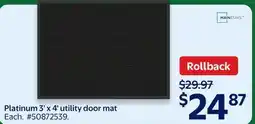 Walmart Mainstays Platinum 3' x 4' utility door mat offer