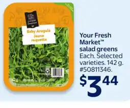 Walmart Your Fresh Market salad greens offer