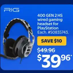 Walmart 400 GEN 2 HS wired gaming headset for PlayStation offer