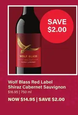 LCBO Wolf Blass Red Label Shiraz Cabernet Sauvignon offer
