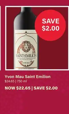 LCBO Yvon Mau Saint Emilion offer