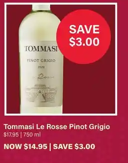 LCBO Tommasi Le Rosse Pinot Grigio offer