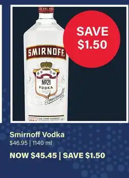 LCBO Smirnoff Vodka offer