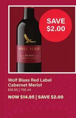 LCBO Wolf Blass Red Label Cabernet Merlot offer