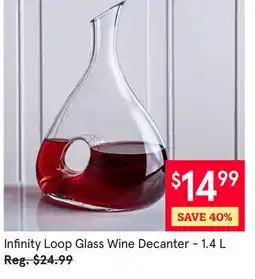 Kitchen Stuff Plus Infinity Loop Glass Wine Decanter - 1.4 L offer