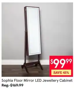 Kitchen Stuff Plus Sophia Floor Mirror LED Jewellery Cabinet offer