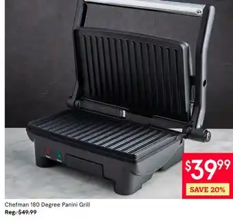 Kitchen Stuff Plus Chefman 180 Degree Panini Grill offer