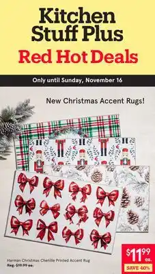 Kitchen Stuff Plus Harman Christmas Chenille Printed Accent Rug offer