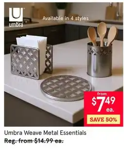 Kitchen Stuff Plus Umbra Weave Metal Essentials offer