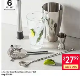 Kitchen Stuff Plus 6 Pc. Bar Essentials Boston Shaker Set offer