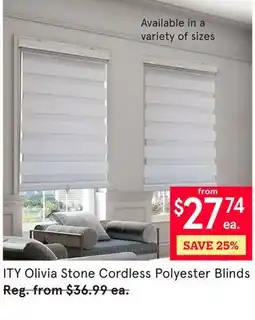 Kitchen Stuff Plus ITY Olivia Stone Cordless Polyester Blinds offer