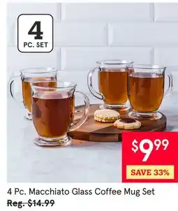 Kitchen Stuff Plus 4 Pc. Macchiato Glass Coffee Mug Set offer