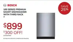 Goemans Appliances BOSCH 100 SERIES PREMIUM SMART DISHWASHER WITH THIRD RACK offer