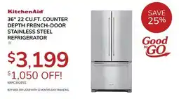 Goemans Appliances KITCHENAID 36 22 CU.FT. COUNTER DEPTH FRENCH-DOOR STAINLESS STEEL REFRIGERATOR offer