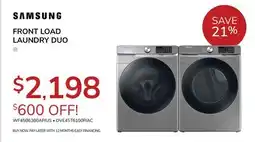 Goemans Appliances SAMSUNG FRONT LOAD LAUNDRY DUO offer