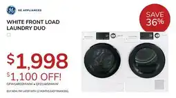 Goemans Appliances GE WHITE FRONT LOAD LAUNDRY DUO offer