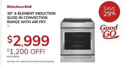 Goemans Appliances KITCHENAID 30 4-ELEMENT INDUCTION SLIDE-IN CONVECTION RANGE WITH AIR FRY offer