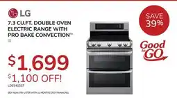 Goemans Appliances LG 7.3 CU. FT. DOUBLE OVEN ELECTRIC RANGE WITH PRO BAKE CONVECTION offer