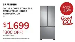 Goemans Appliances Samsung 30 22.1 CU. FT. STAINLESS STEEL FRENCH-DOOR REFRIGERATOR offer
