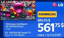 Walmart LG 65 UA7500 4K Smart TV offer