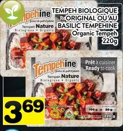 Supermarché PA TEMPEH BIOLOGIQUE ORIGINAL OU AU BASILIC TEMPEHINE | Organic Tempeh offer