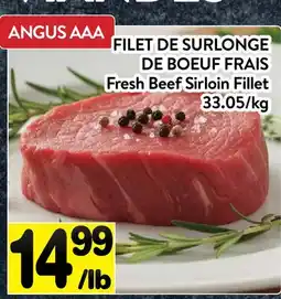 Supermarché PA FILET DE SURLONGE DE BOEUF FRAIS | Fresh Beef Sirloin Fillet offer