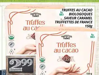 Supermarché PA TRUFFES AU CACAO BIOLOGOQUES SAVEUR CARAMEL TRUFFETTES DE FRANCE offer