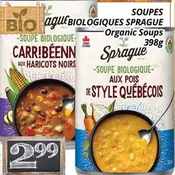 Supermarché PA SOUPES BIOLOGIQUES SPRAGUE | Organic Soups offer