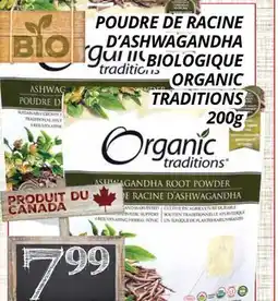 Supermarché PA POUDRE DE RACINE D'ASHWAGANDHA BIOLOGIQUE | ORGANIC TRADITIONS offer