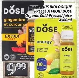 Supermarché PA JUS BIOLOGIQUE PRESSÉ À FROID DOSE | Organic Cold-Pressed Juice offer