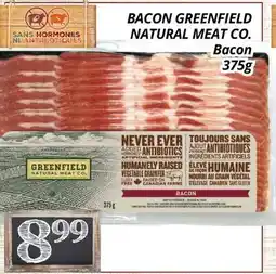 Supermarché PA BACON GREENFIELD NATURAL MEAT CO. | Bacon offer