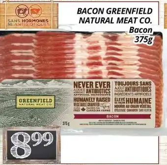 Supermarché PA BACON GREENFIELD NATURAL MEAT CO. | Bacon offer