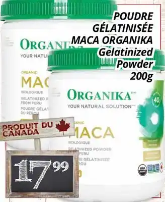 Supermarché PA POUDRE GÉLATINISÉE MACA ORGANIKA | Gelatinized Powder offer