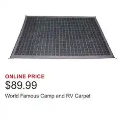 Costco World Famous Camp and RV Carpet offer