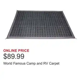 Costco World Famous Camp and RV Carpet offer