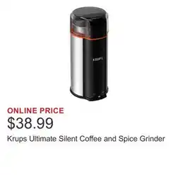 Costco Krups Ultimate Silent Coffee and Spice Grinder offer