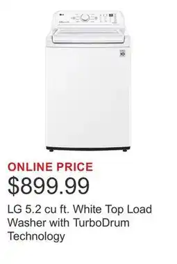 Costco LG 5.2 cu ft. White Top Load Washer with TurboDrum Technology offer