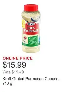 Costco Kraft Grated Parmesan Cheese, 710 g offer