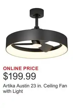 Costco Artika Austin 23 in. Ceiling Fan with Light offer