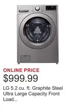 Costco LG 5.2 cu. ft. Graphite Steel Ultra Large Capacity Front Load Washer with 6Motion Technology offer
