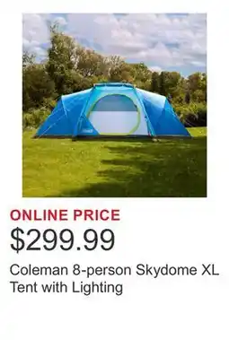 Costco Coleman 8-person Skydome XL Tent with Lighting offer