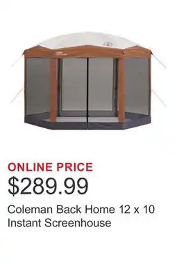 Costco Coleman Back Home 12 x 10 Instant Screenhouse offer