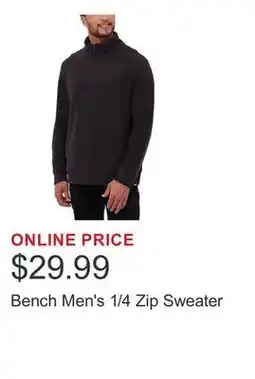 Costco Bench Men's 1/4 Zip Sweater offer