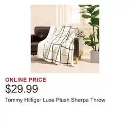 Costco Tommy Hilfiger Luxe Plush Sherpa Throw offer