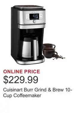 Costco Cuisinart Burr Grind & Brew 10-Cup Coffeemaker offer