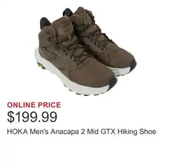 Costco HOKA Men's Anacapa 2 Mid GTX Hiking Shoe offer
